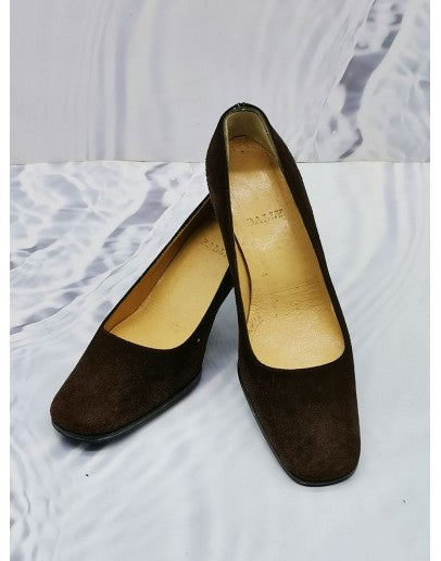 รองเท้าส้นสูง BALLY ขนาด 35 ทำจากผ้ากำมะหยี่สีน้ำตาล